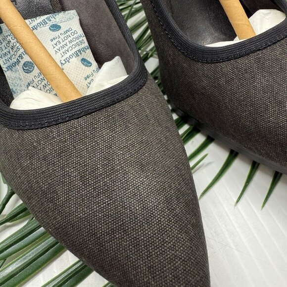 Lori Goldstein Pumps Black Washed Linen LI YARROW Size 5.5 Pointed Toe Heels - Picture 6 of 12